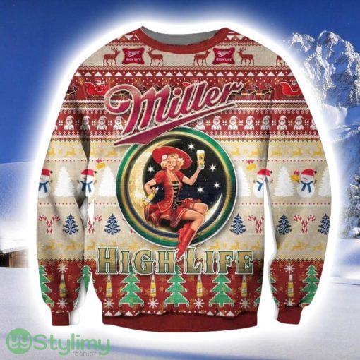 Miller High Life Beer 3D Ugly Sweater