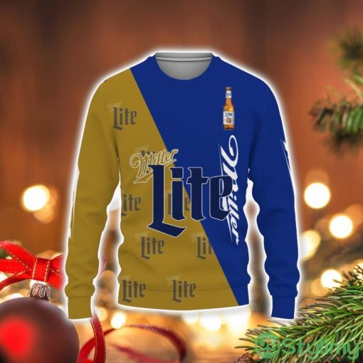 Miller Lite Beers Beers And Whiskey Pattern Logo 3D Sweater Holiday Gift Christmas Gift