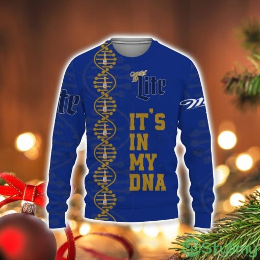 Miller Lite Beers It’s In My DNA 3D Sweater Holiday Gift Christmas Gift