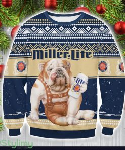 Miller Lite Bulldog Ugly Christmas Sweater Special Christmas Gift Product Photo 1