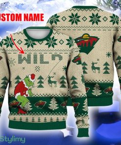 Minnesota Wild Ugly Christmas Sweater Grinch Custom Ice Hockey NHL Gift For Christmas Holidays Custom Name - Minnesota Wild Ugly Christmas Sweater Grinch Custom Ice Hockey NHL Gift For Christmas Holidays Custom Name