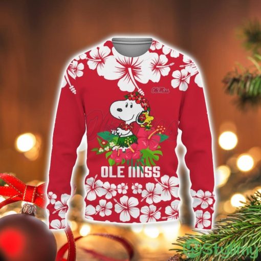 Mississippi Rebels Champions Sports Hibiscus Hawaiian Patterns 3D Sweater Holiday Gift Christmas Gift