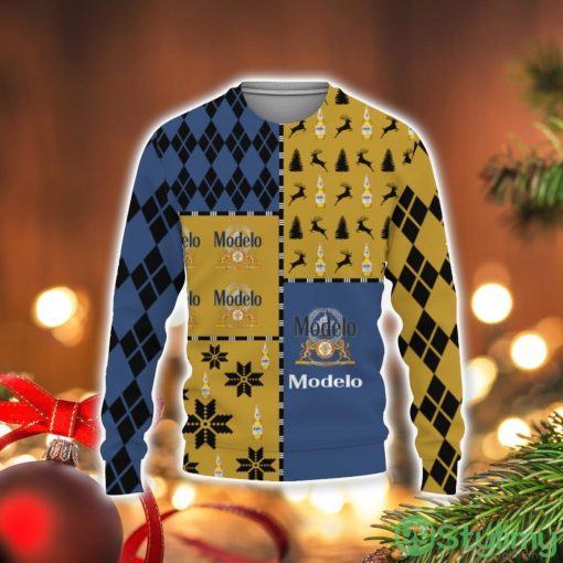 Modelo Beers Merry Christmas Whiskey And Beers 3D Sweater Holiday Gift Christmas Gift