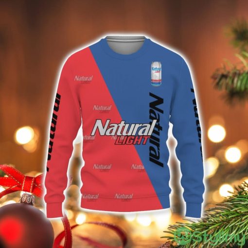 Natural Light Beers Beers And Whiskey Pattern Logo 3D Sweater Holiday Gift Christmas Gift