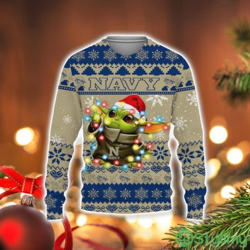 Navy Midshipmen Baby Yoda Star Wars Sports Football American Ugly Christmas Sweater