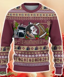 NCAA Florida State Seminoles Christmas Ugly Sweater Custom Number And Name Gift For Fans Holidays - NCAA Florida State Seminoles Christmas Ugly Sweater_2