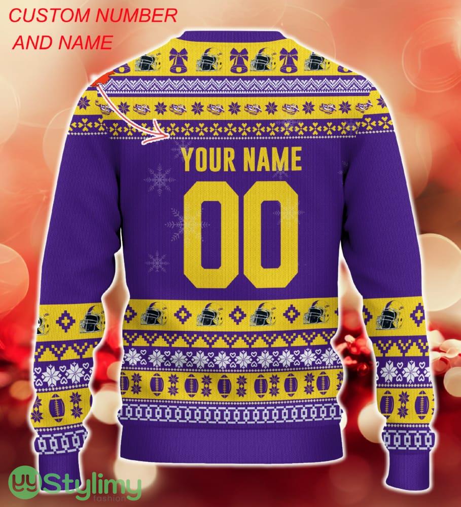 NCAA LSU Tigers Christmas Ugly Sweater Custom Number And Name Gift For Fans Holidays 2 NCAA LSU Tigers Christmas Ugly Sweater Custom Number And Name Gift For Fans Holidays - NCAA LSU Tigers Christmas Ugly Sweater_3