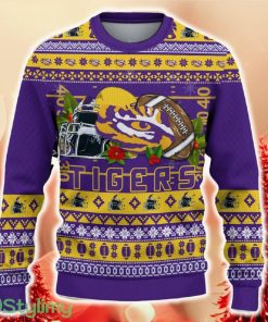 NCAA LSU Tigers Christmas Ugly Sweater Custom Number And Name Gift For Fans Holidays - NCAA LSU Tigers Christmas Ugly Sweater_2