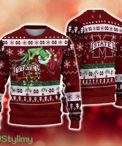 NCAA Mississippi State Bulldogs Grinch Christmas Ugly Sweater Funny Gift For Men And Women Fans - NCAA Mississippi State Bulldogs Grinch Christmas Ugly Sweater Funny Gift For Men And Women Fans