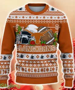 NCAA Texas Longhorns Christmas Ugly Sweater Custom Number And Name Gift For Fans Holidays - NCAA Texas Longhorns Christmas Ugly Sweater_2