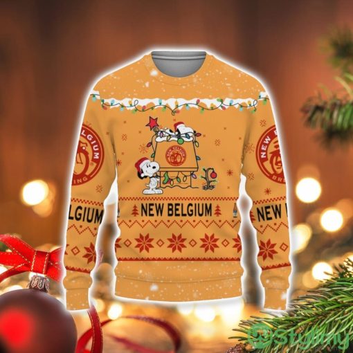 New Belgium Brewing Beers American Whiskey Beers Merry Christmas Snoopy House Cute Fan Gift 3D Sweater Holiday Gift Christmas Gift