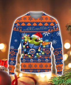 New York Mets Baby Yoda Star Wars Sports Football American Ugly Christmas Sweater Product Photo 1