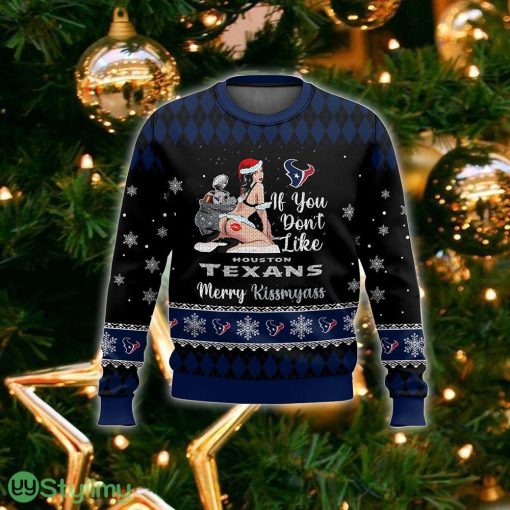 NFL Houston Texans Kissmyass Ugly Sweater For Fans Christmas Vintage Gift