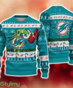 NFL Miami Dolphins Grinch Christmas Ugly Sweater Funny Gift For Men And Women Fans - NFL Miami Dolphins Grinch Christmas Ugly Sweater Funny Gift For Men And Women Fans