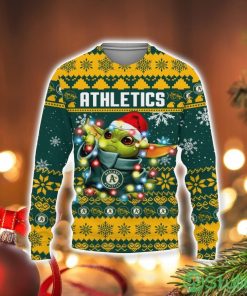 Oakland Athletics Baby Yoda Star Wars Sports Football American Ugly Christmas Sweater Product Photo 1