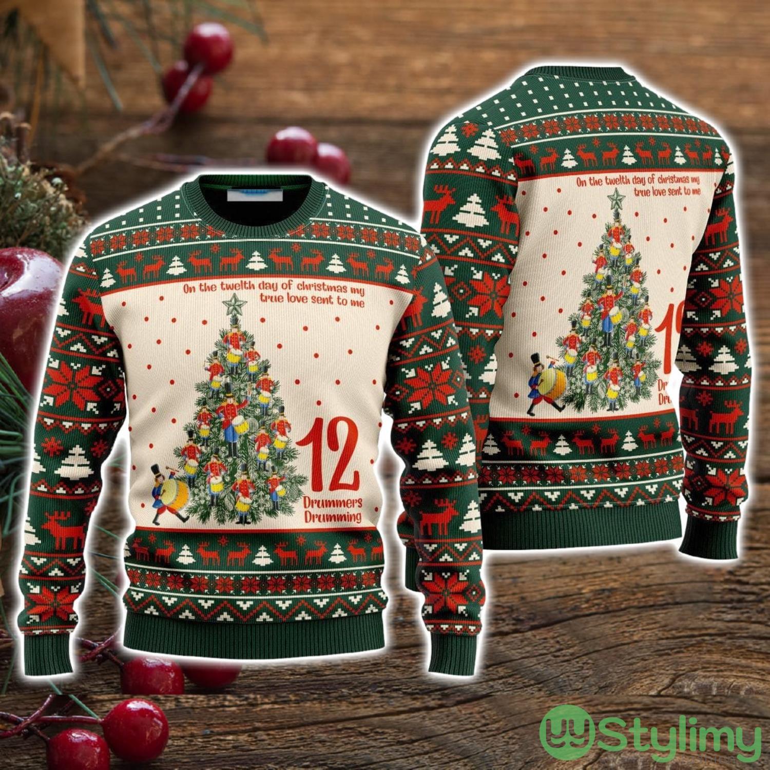 On The Twelth Day Of Ugly Christmas Sweater Christmas Holiday Gift For Men And Women 3 On The Twelth Day Of Ugly Christmas Sweater Christmas Holiday Gift For Men And Women Product Photo 1