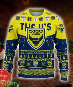 Oxford United FC Custom Name 3D Sweater Funny Gift For Men And Women Fans Christmas - Oxford United FC 3D Sweater Christmas Personalized_2