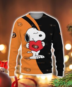 Pacific Tigers Snoopy Cute Heart American Sports Team 3D Sweater Holiday Gift Christmas Gift Product Photo 1