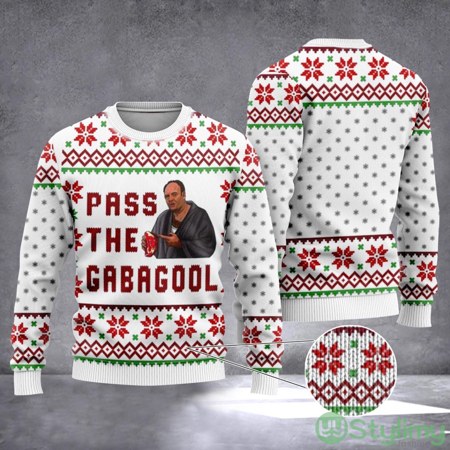 Pass The Gabagool 3D Ugly Christmas Sweater Funny Tony Soprano Meme Dinner Gangster Sweater 3 Pass The Gabagool 3D Ugly Christmas Sweater Funny Tony Soprano Meme Dinner Gangster Sweater Product Photo 1