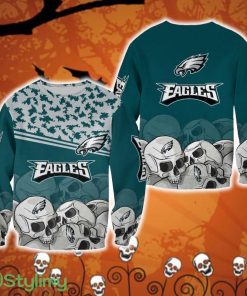 Philadelphia Eagles Skull Cosy Halloween Ugly Sweater For Men And Women Gift Christmas - Philadelphia Eagles Skull Cosy Halloween Ugly Sweater For Men And Women Gift Christmas