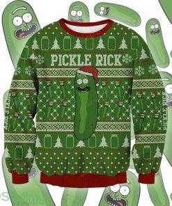 Pickle Rick 3D Ugly Christmas Sweater Christmas Gift Product Photo 1