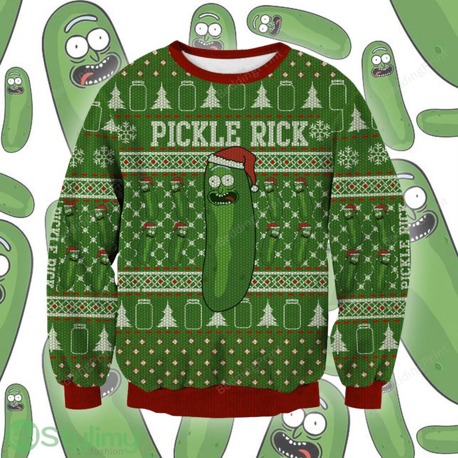 Pickle Rick 3D Ugly Christmas Sweater Christmas Gift 3 Pickle Rick 3D Ugly Christmas Sweater Christmas Gift Product Photo 1