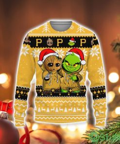Pittsburgh Pirates Baby Groot And Grinch Best Friends Football American Ugly Christmas Sweater Product Photo 1