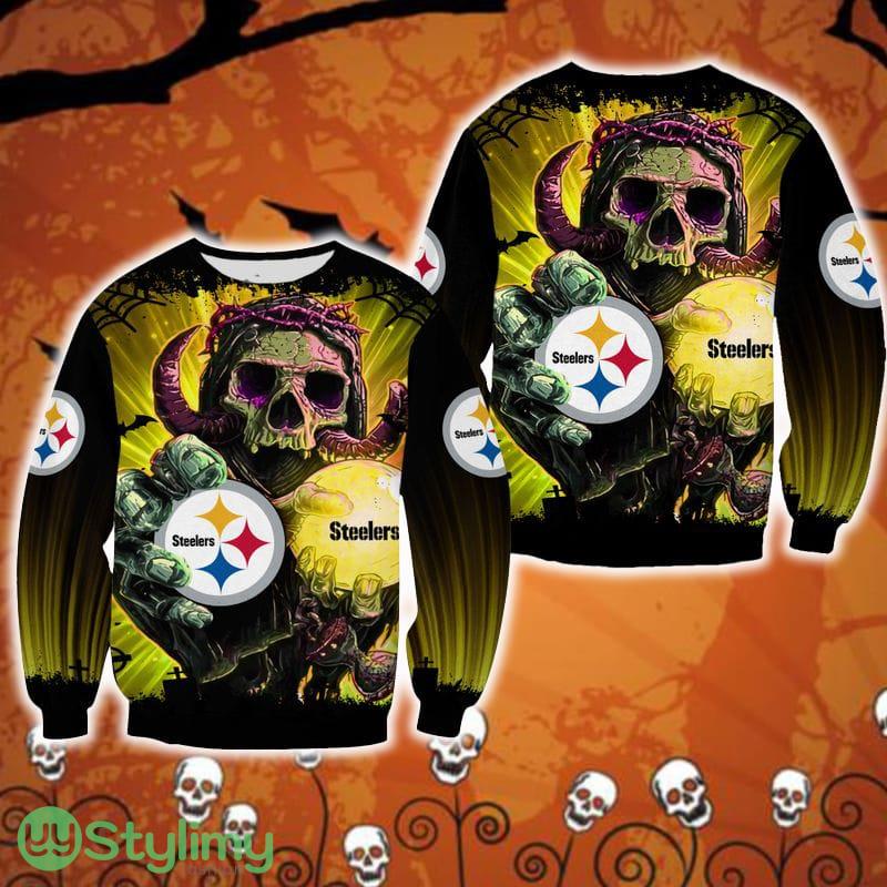 Pittsburgh Steelers Skull Halloween Gather Halloween Ugly Sweater For Men And Women Gift Christmas 3 Pittsburgh Steelers Skull Halloween Gather Halloween Ugly Sweater For Men And Women Gift Christmas - Pittsburgh Steelers Skull Halloween Gather Halloween Ugly Sweater For Men And Women Gift Christmas
