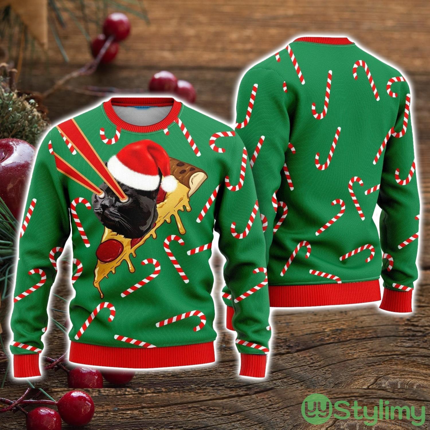 Pizza Cat With Laser Eyes Christmas Special Holiday Ugly Christmas Sweater Christmas Holiday Gift For Men And Women 3 Pizza Cat With Laser Eyes Christmas Special Holiday Ugly Christmas Sweater Christmas Holiday Gift For Men And Women Product Photo 1
