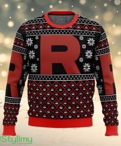 Pokemon Team Rocket Red Black Ugly Gamer Christmas Sweater Product Photo 1