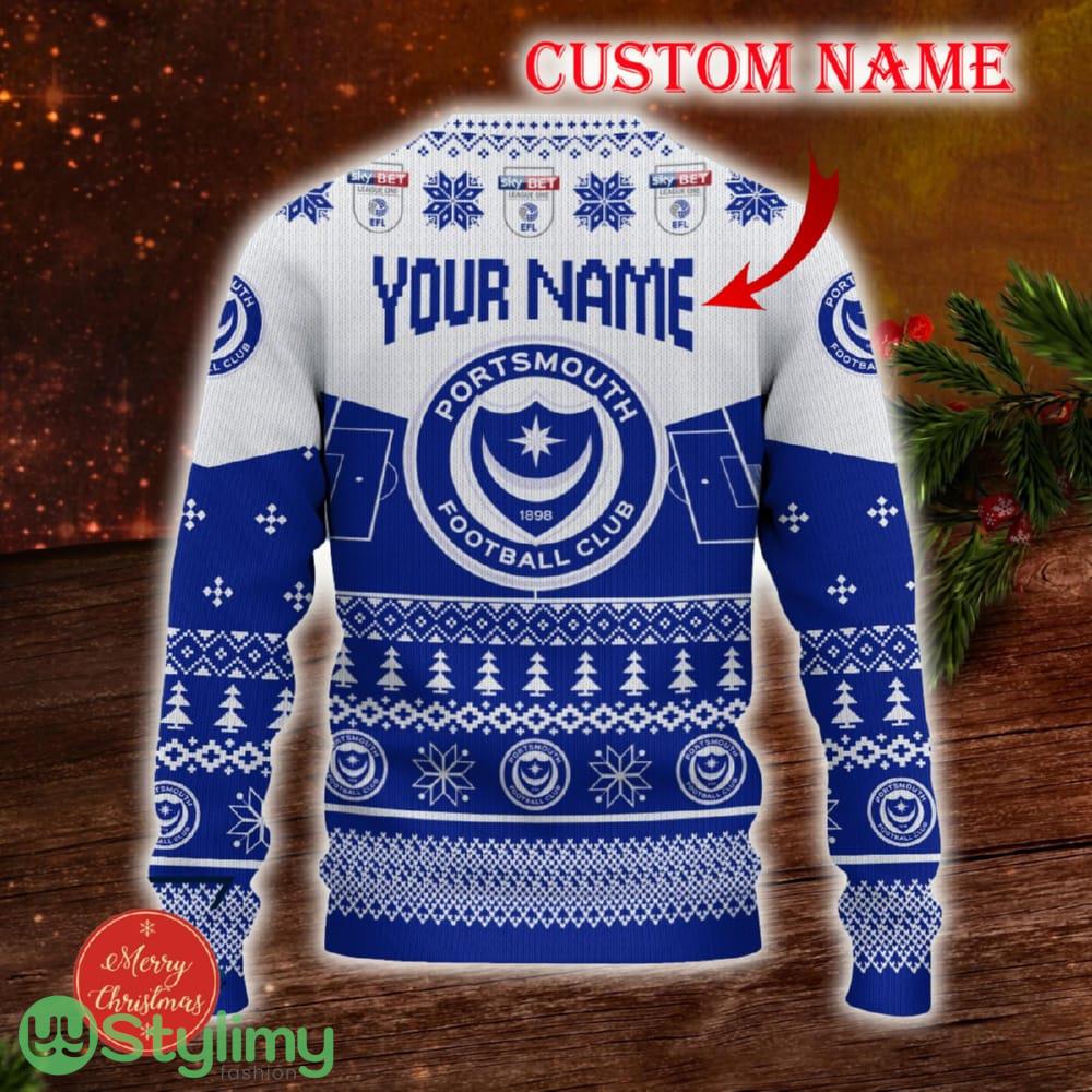 Portsmouth FC Custom Name 3D Sweater Funny Gift For Men And Women Fans Christmas 2 Portsmouth FC Custom Name 3D Sweater Funny Gift For Men And Women Fans Christmas - Portsmouth FC 3D Sweater Christmas Personalized_3
