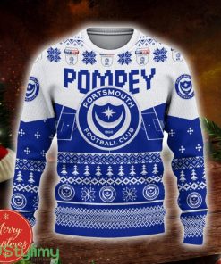 Portsmouth FC Custom Name 3D Sweater Funny Gift For Men And Women Fans Christmas - Portsmouth FC 3D Sweater Christmas Personalized_2