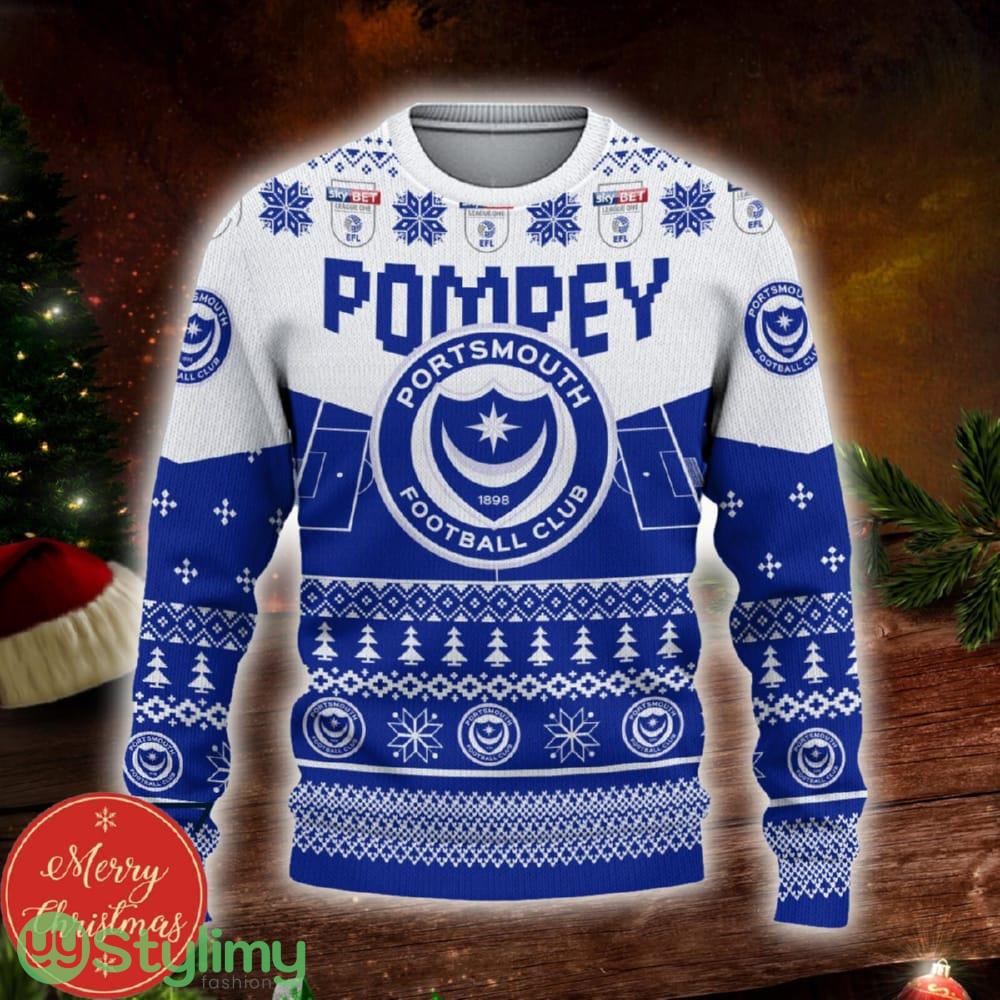 Portsmouth FC Custom Name 3D Sweater Funny Gift For Men And Women Fans Christmas 4 Portsmouth FC Custom Name 3D Sweater Funny Gift For Men And Women Fans Christmas - Portsmouth FC 3D Sweater Christmas Personalized_2