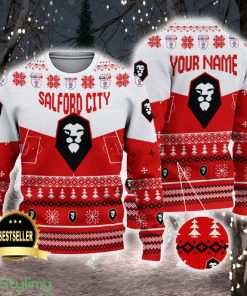 Salford City Ugly Christmas Sweater Logo Custom Name Gift Fans - Salford City Ugly Christmas Sweater Logo Custom Name Gift Fans