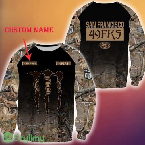 San Francisco 49ers Custom Name NFL Hunting Camo 3D Sweater Veteran Gift For Men And Women Christmas - San Francisco 49ers Custom Name NFL Hunting Camo 3D Sweater Veteran Gift For Men And Women Christmas