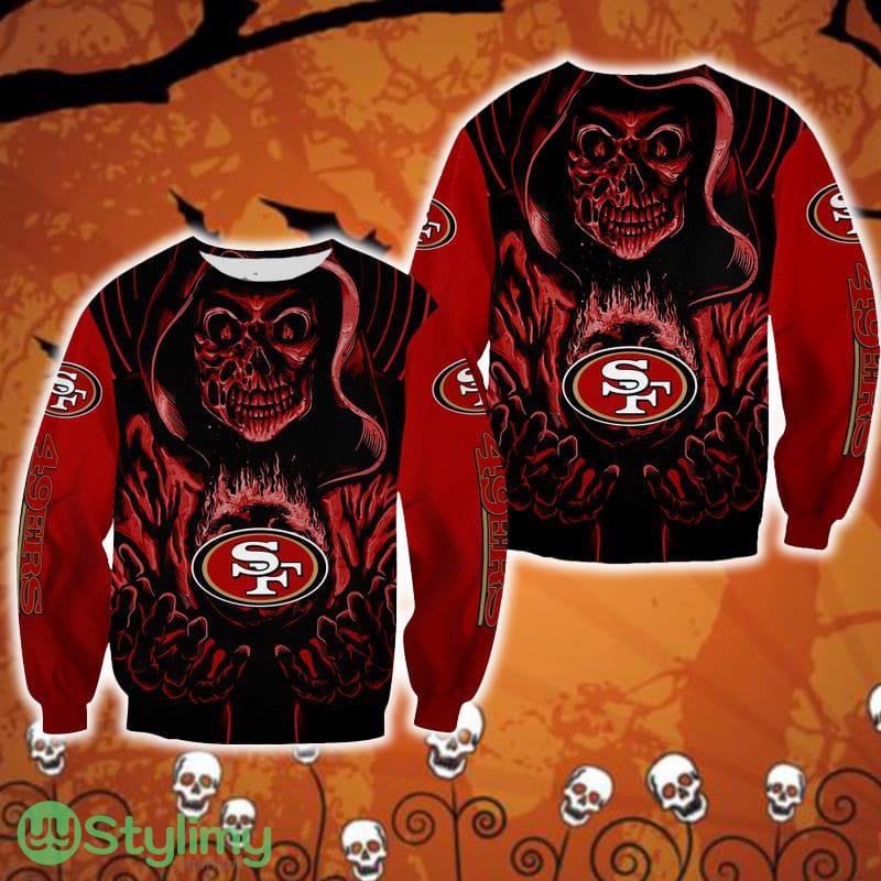 San Francisco 49ers Death Halloween Skull Joyful Halloween Ugly Sweater For Men And Women Gift Christmas 3 San Francisco 49ers Death Halloween Skull Joyful Halloween Ugly Sweater For Men And Women Gift Christmas - San Francisco 49ers Death Halloween Skull Joyful Halloween Ugly Sweater For Men And Women Gift Christmas