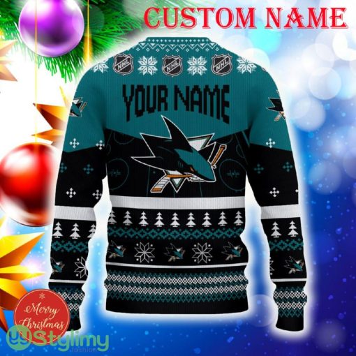 San Jose Sharks Custom Name 3D Sweater Funny Gift For Men And Women Fans Christmas - San Jose Sharks 3D Sweater Christmas Personalized_3