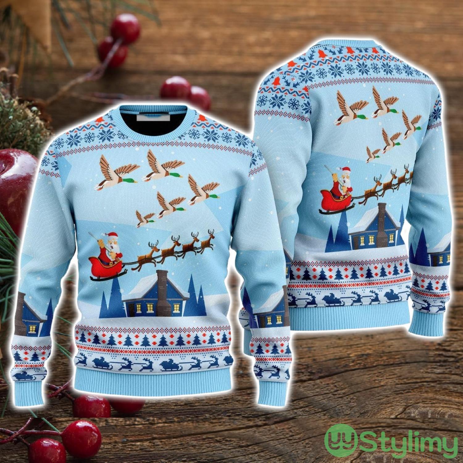 Santa Duck Hunting Ugly Christmas Sweater Christmas Holiday Gift For Men And Women 3 Santa Duck Hunting Ugly Christmas Sweater Christmas Holiday Gift For Men And Women Product Photo 1