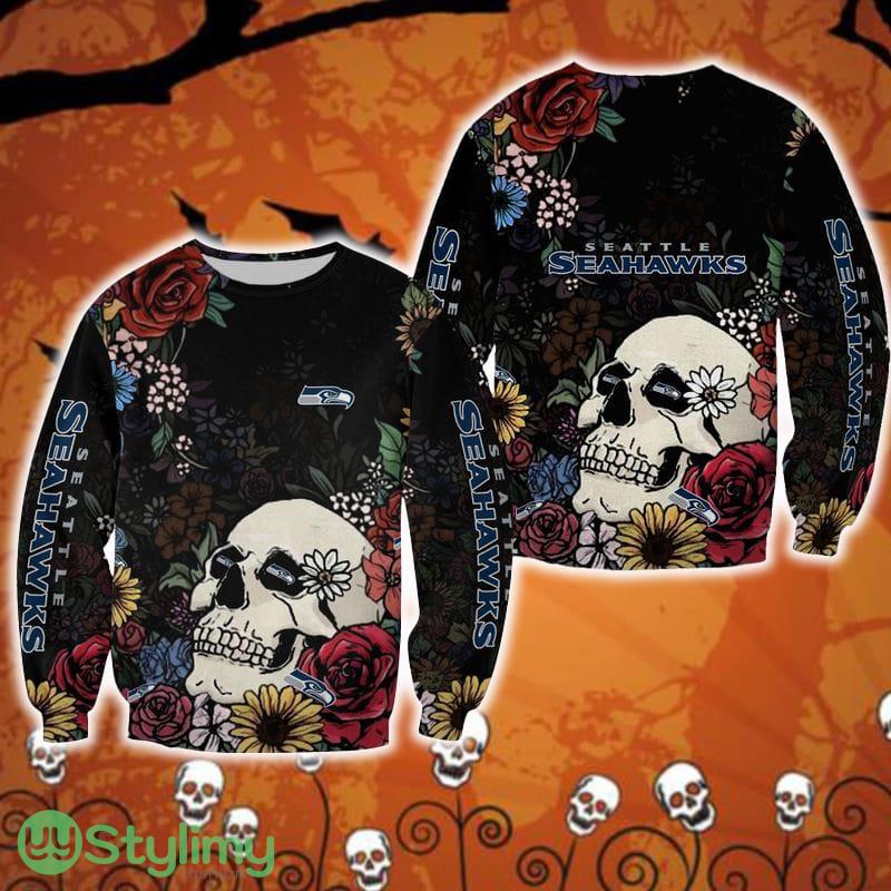 Seattle Seahawks Skull And Flowers Fabric Halloween Ugly Sweater For Men And Women Gift Christmas 3 Seattle Seahawks Skull And Flowers Fabric Halloween Ugly Sweater For Men And Women Gift Christmas - Seattle Seahawks Skull And Flowers Fabric Halloween Ugly Sweater For Men And Women Gift Christmas