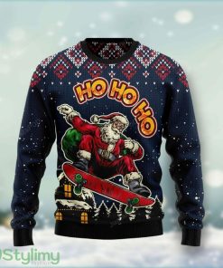 Skater Santa Claus Ho Ho Ho Christmas Warmth Thicken Sweater For Men And Women Gift Christmas - Skater Santa Claus Ho Ho Ho Christmas Warmth Thicken Sweater For Men And Women Gift Christmas