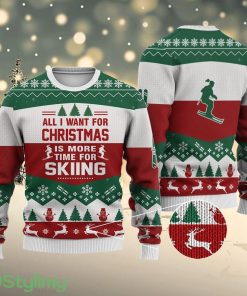 Skiing All I Want For Christmas Ugly Christmas Sweater Christmas Graphic Sweater Product Photo 1