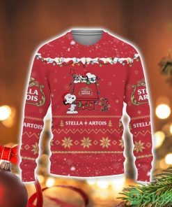 Stella Artois Beers American Whiskey Beers Merry Christmas Snoopy House Cute Fan Gift 3D Sweater Holiday Gift Christmas Gift Product Photo 1
