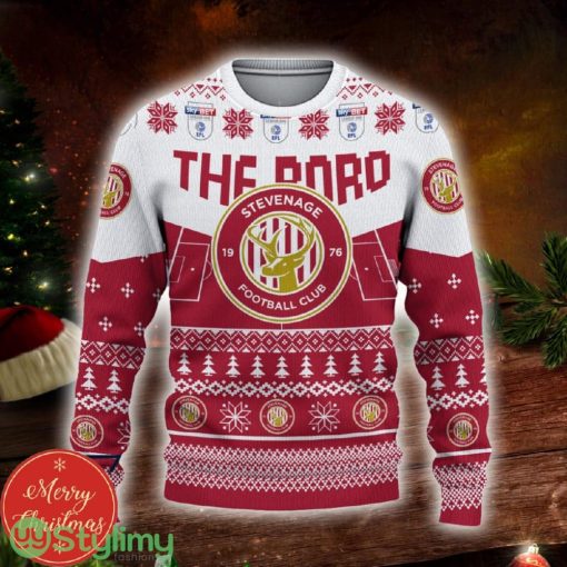 Stevenage Football Club Custom Name 3D Sweater Funny Gift For Men And Women Fans Christmas - Stevenage Football Club 3D Sweater Christmas Personalized_2