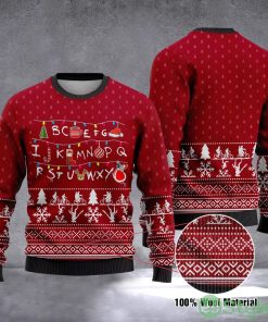 Stranger Things 3D Ugly Christmas Sweater Alphabet Stranger Things Xmas Holiday Sweater Product Photo 1
