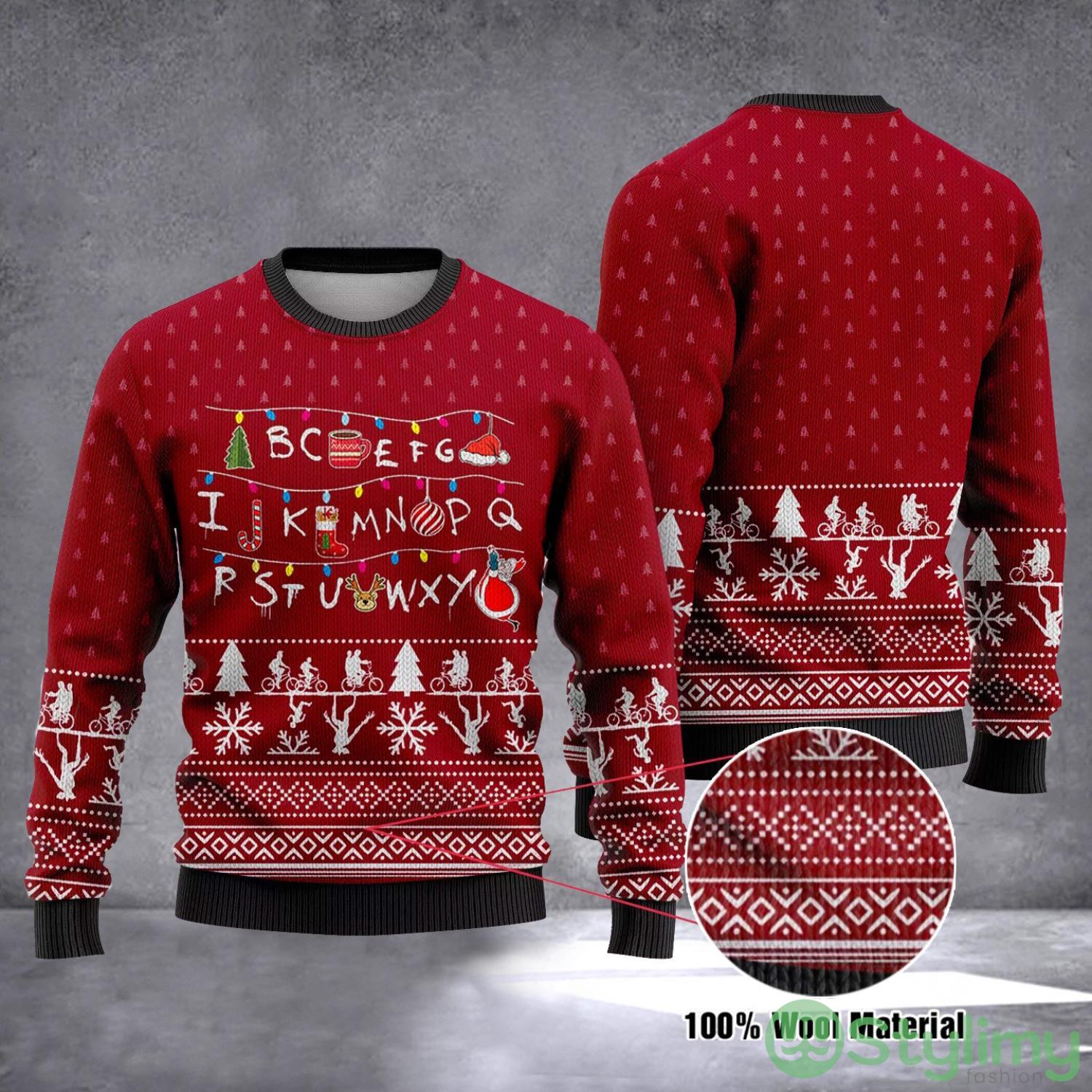 Stranger Things 3D Ugly Christmas Sweater Alphabet Stranger Things Xmas Holiday Sweater 3 Stranger Things 3D Ugly Christmas Sweater Alphabet Stranger Things Xmas Holiday Sweater Product Photo 1