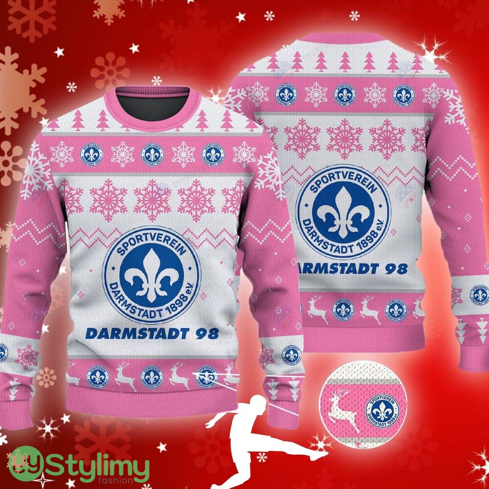 SV Darmstadt 98 Big Logo Ugly Christmas Tree Pink Sweater Gift For Fans 3 SV Darmstadt 98 Big Logo Ugly Christmas Tree Pink Sweater Gift For Fans - SV Darmstadt 98 Big Logo Ugly Snowflakes Reindeer Pink Sweater Gift For Fans