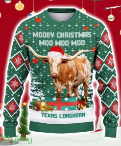 Texas Longhorn Green Ugly Christmas Sweater Gift Christmas Product Photo 1
