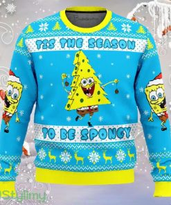 Tis The Season To be Spongy Ugly Christmas Sweater Product Photo 1