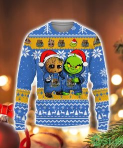 UCLA Bruins Baby Groot And Grinch Best Friends Football American Ugly Christmas Sweater Product Photo 1