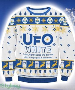 UFO White Beer Ugly Christmas Sweater Product Photo 1
